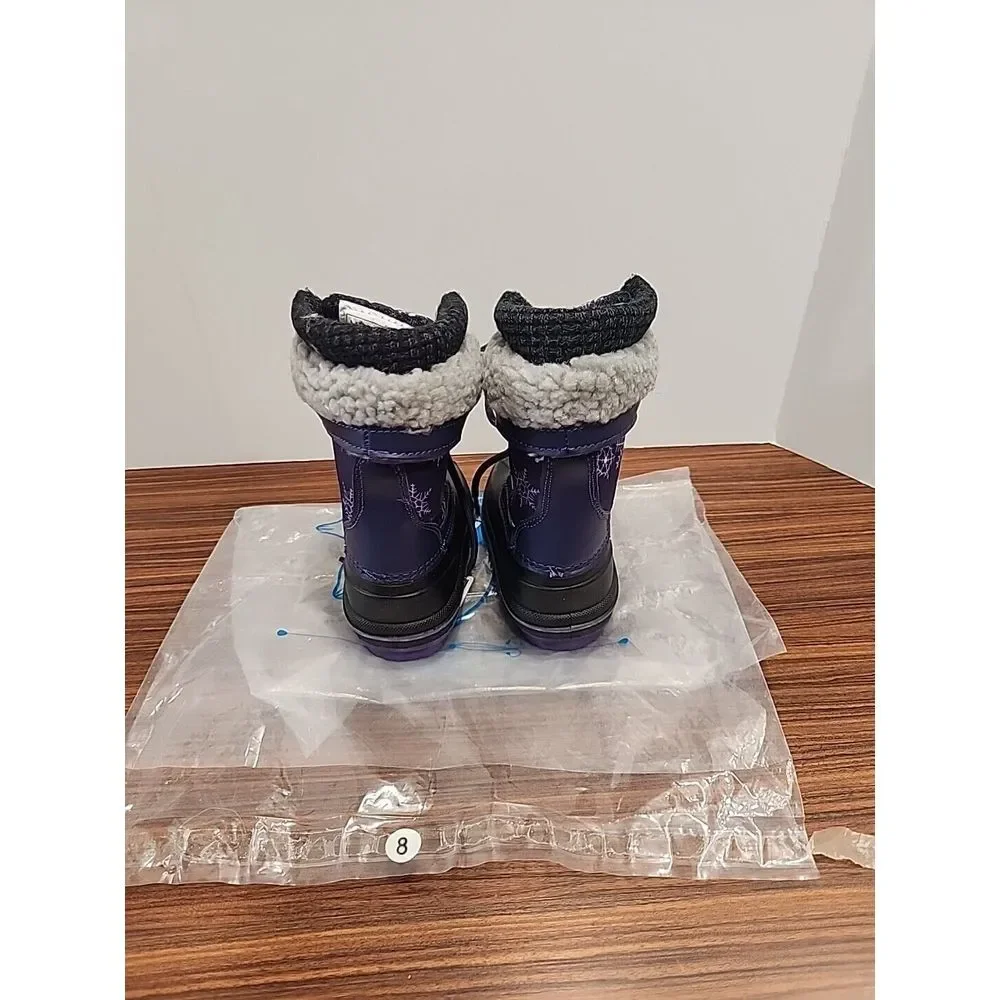 Mishansha Toddler 8 Purple‎ Snow Skiing Boots Lace Up Kids Babies Walking